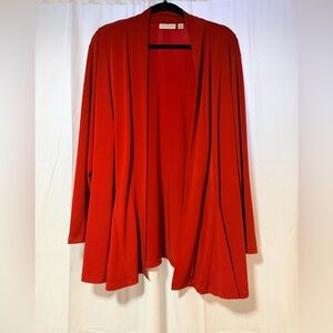 Susan Graver Burnt Orange Open Cardigan